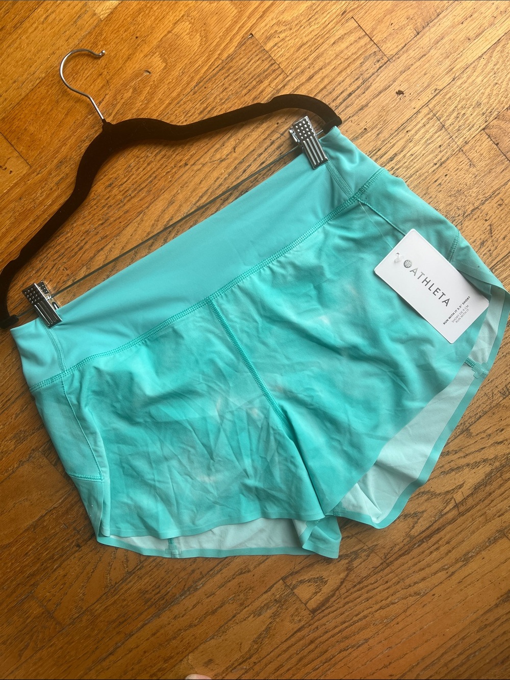 Athleta Turquoise Tie-Dye run with it Athletic Shorts 3.5 size Medium